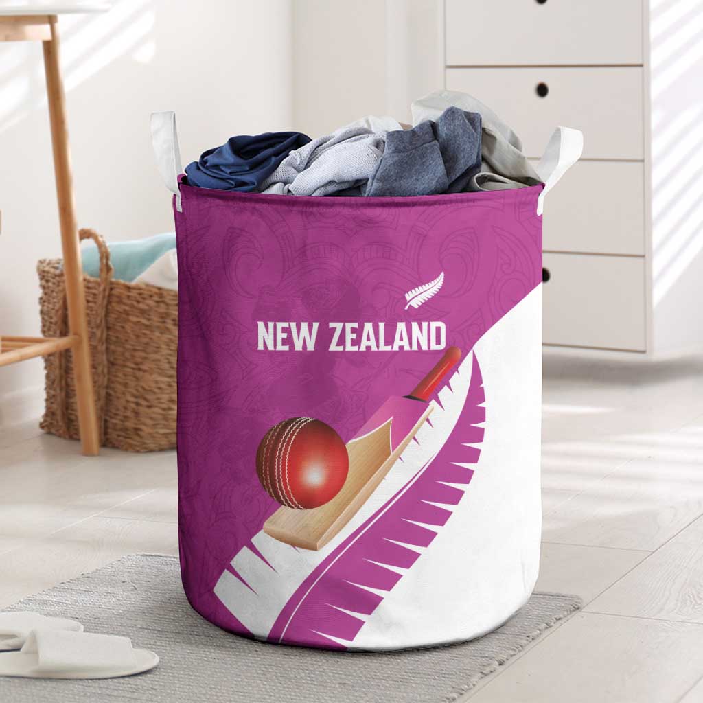 New Zealand Cricket Laundry Basket Kiwi Birds Haka Dance Pink Fern Sporty Style