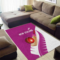 New Zealand Cricket Area Rug Kiwi Birds Haka Dance Pink Fern Sporty Style