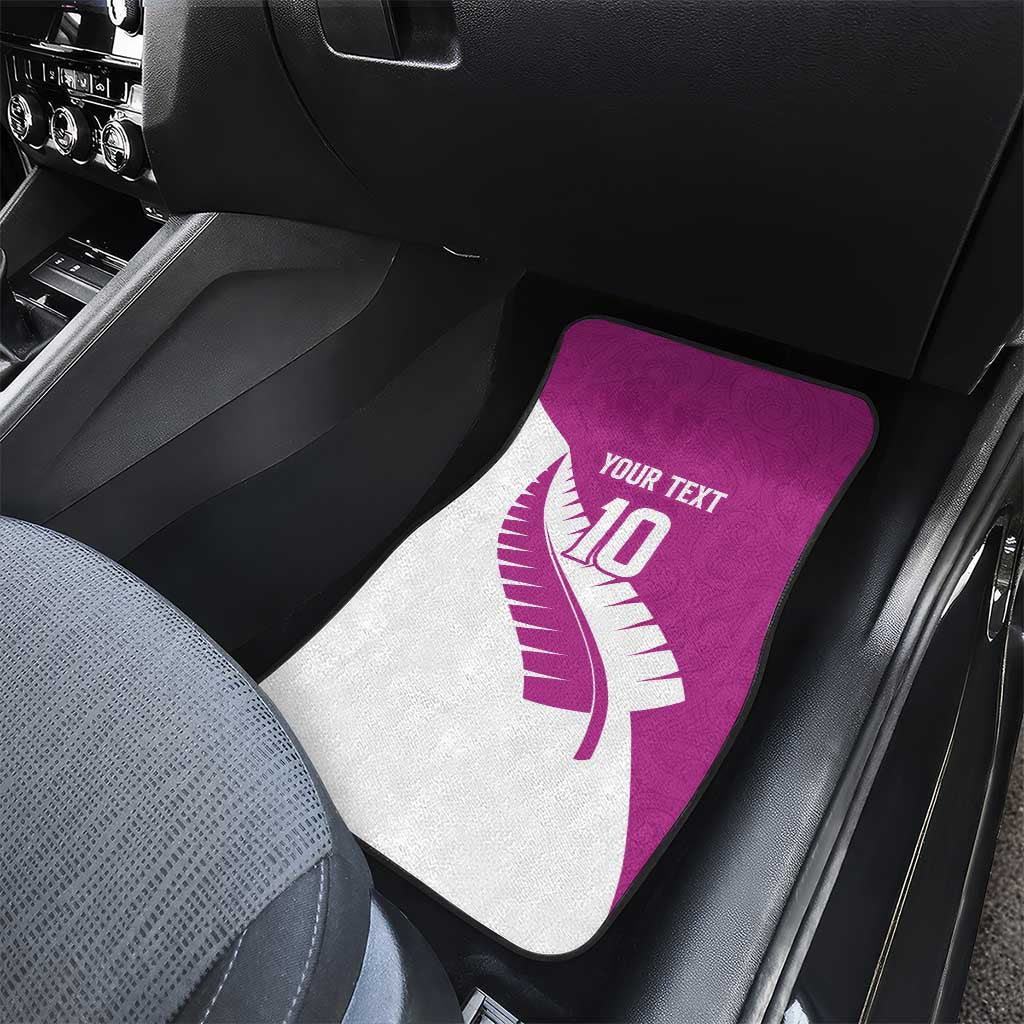 Custom New Zealand Cricket Car Mats Kiwi Birds Haka Dance Pink Fern Sporty Style