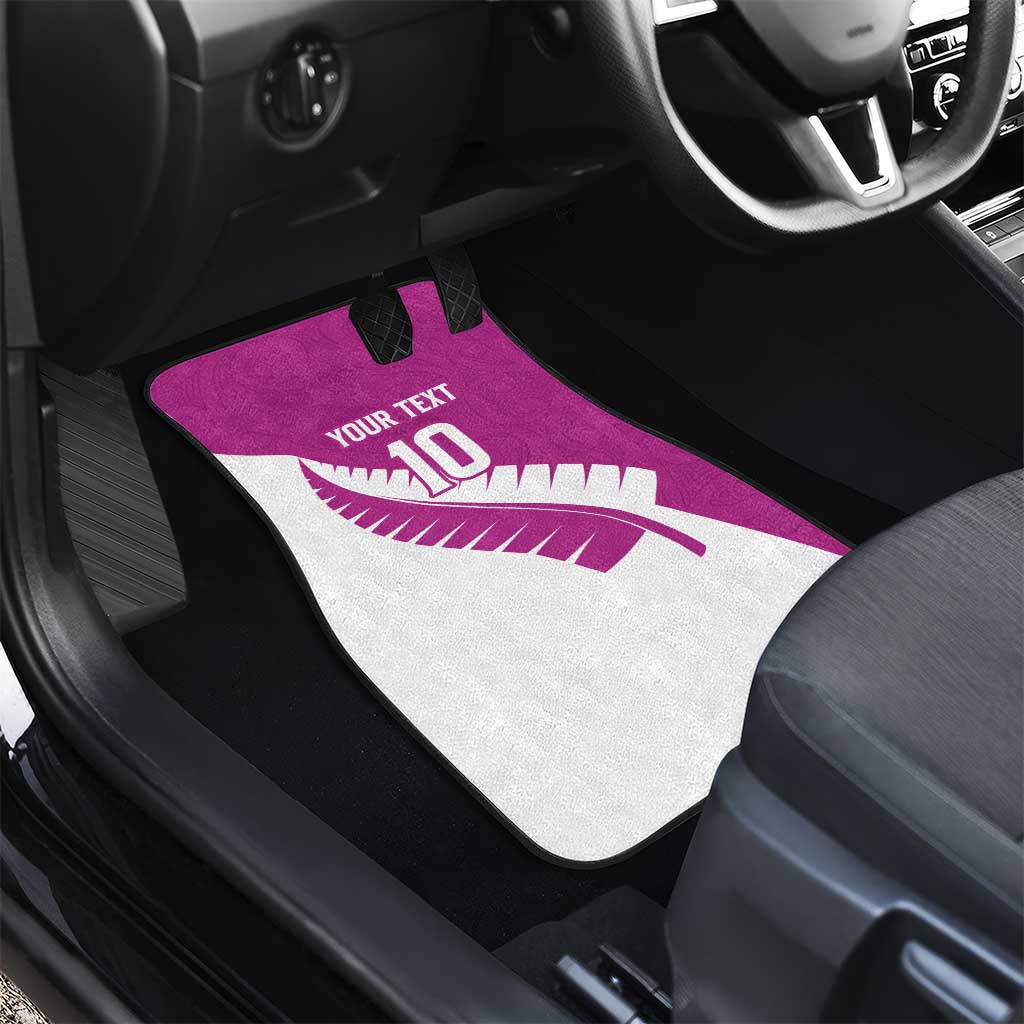 Custom New Zealand Cricket Car Mats Kiwi Birds Haka Dance Pink Fern Sporty Style