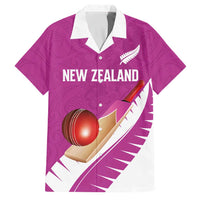 Custom New Zealand Cricket Family Matching Tank Maxi Dress and Hawaiian Shirt Kiwi Birds Haka Dance Pink Fern Sporty Style