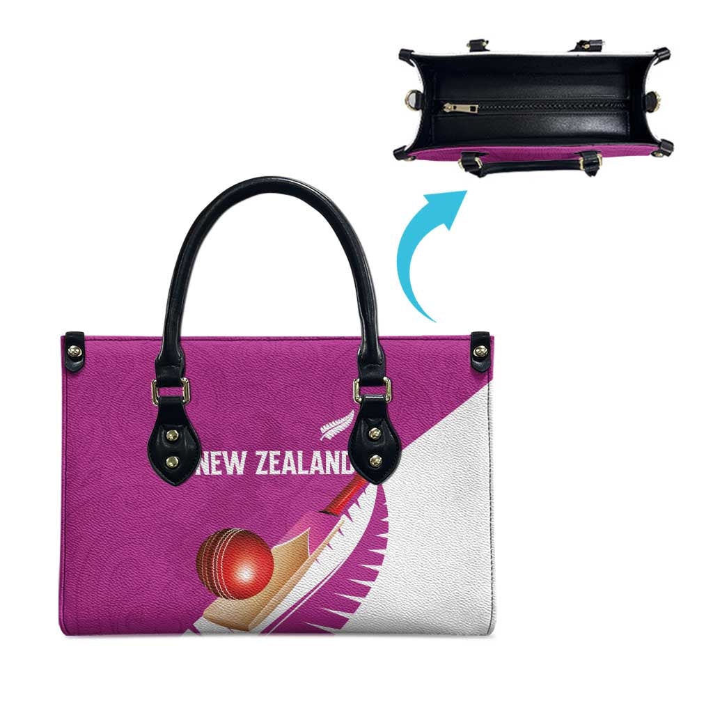 New Zealand Cricket Leather Bag Kiwi Birds Haka Dance Pink Fern Sporty Style