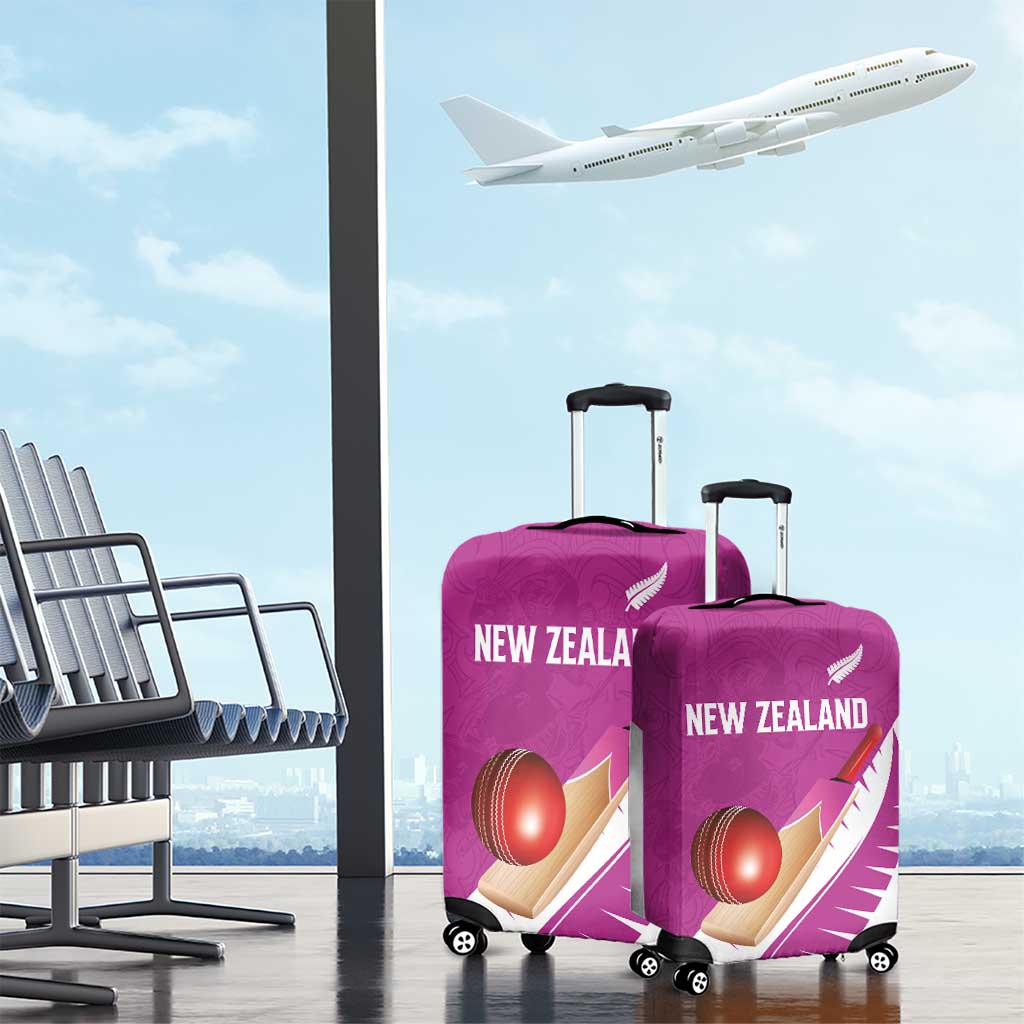 New Zealand Cricket Luggage Cover Kiwi Birds Haka Dance Pink Fern Sporty Style