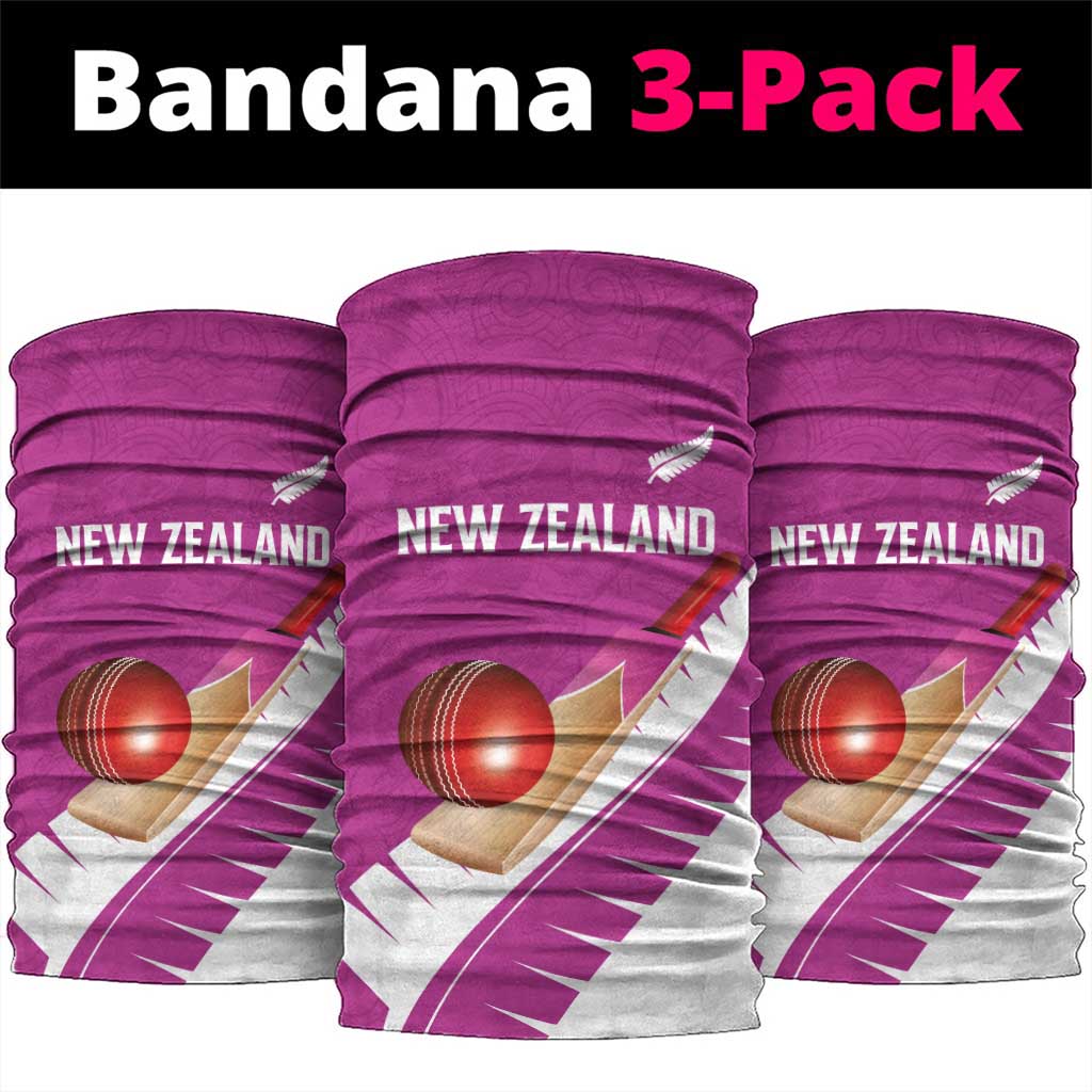 New Zealand Cricket Neck Gaiter Kiwi Birds Haka Dance Pink Fern Sporty Style