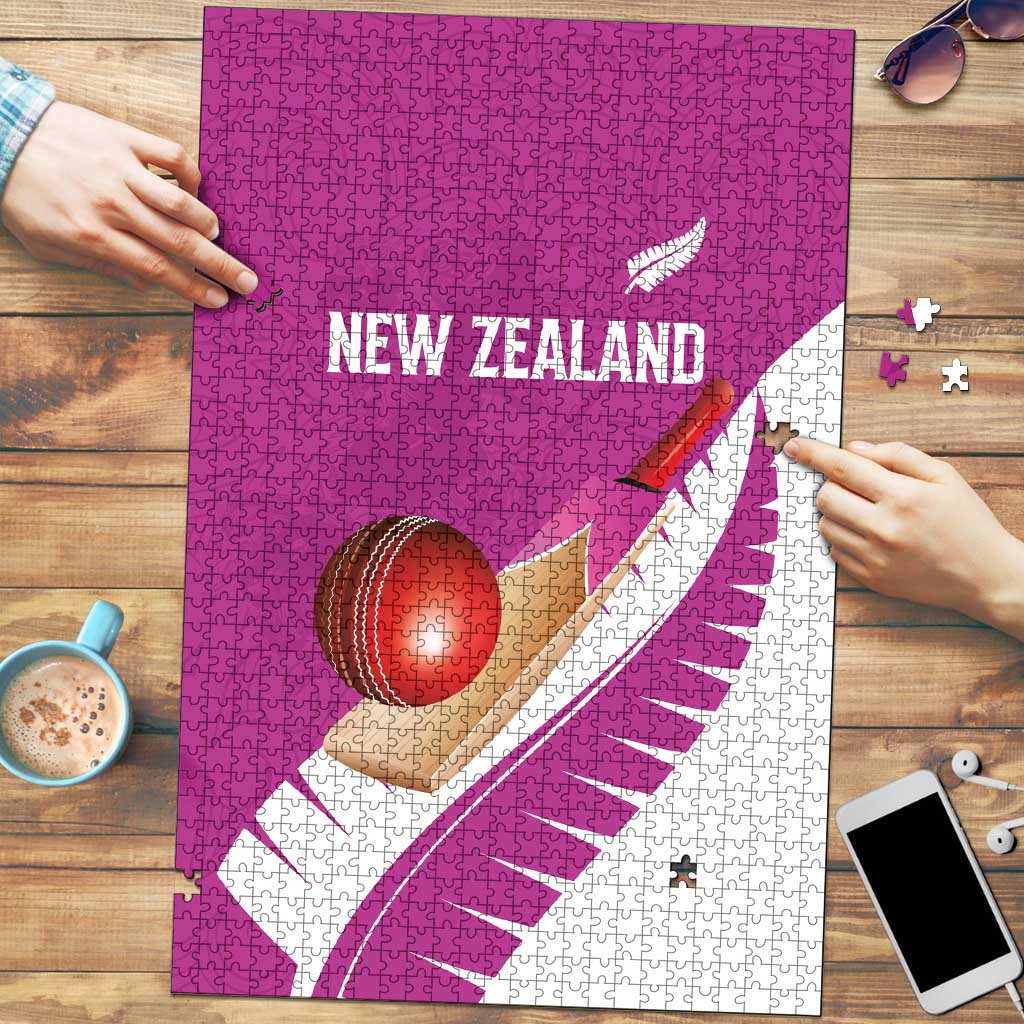 New Zealand Cricket Puzzle Kiwi Birds Haka Dance Pink Fern Sporty Style
