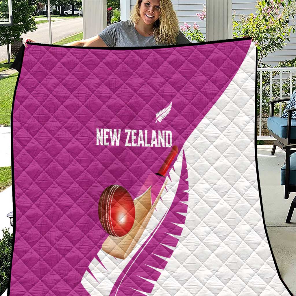 New Zealand Cricket Quilt Kiwi Birds Haka Dance Pink Fern Sporty Style