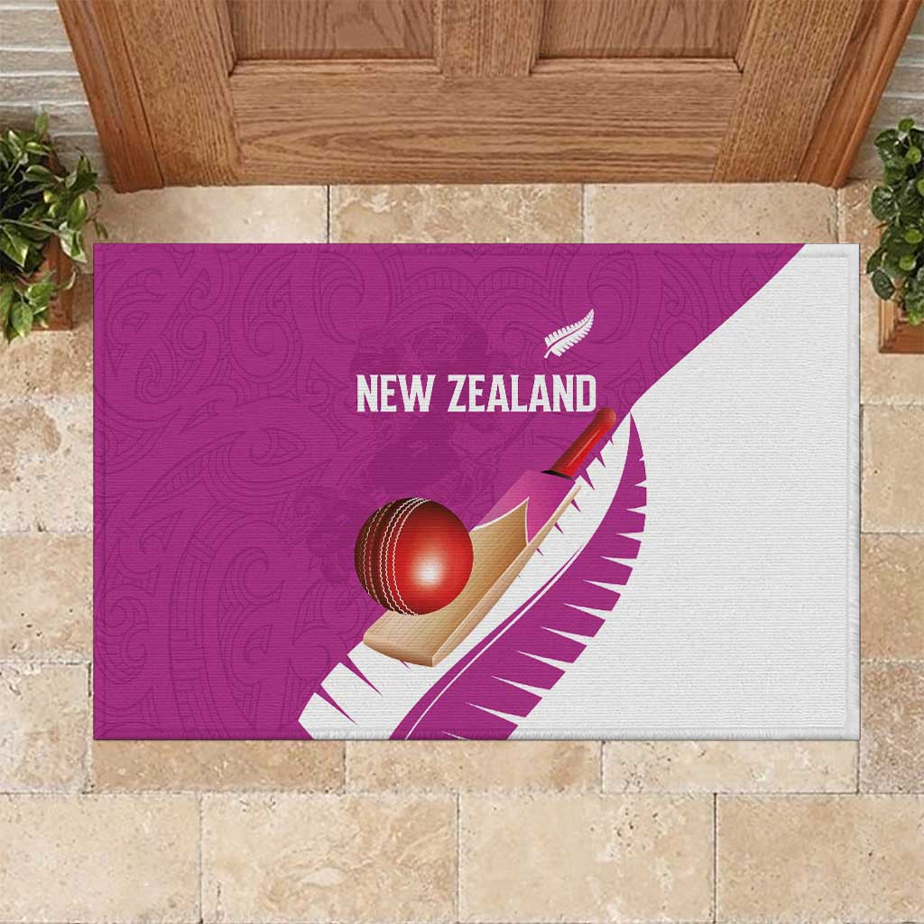 New Zealand Cricket Rubber Doormat Kiwi Birds Haka Dance Pink Fern Sporty Style