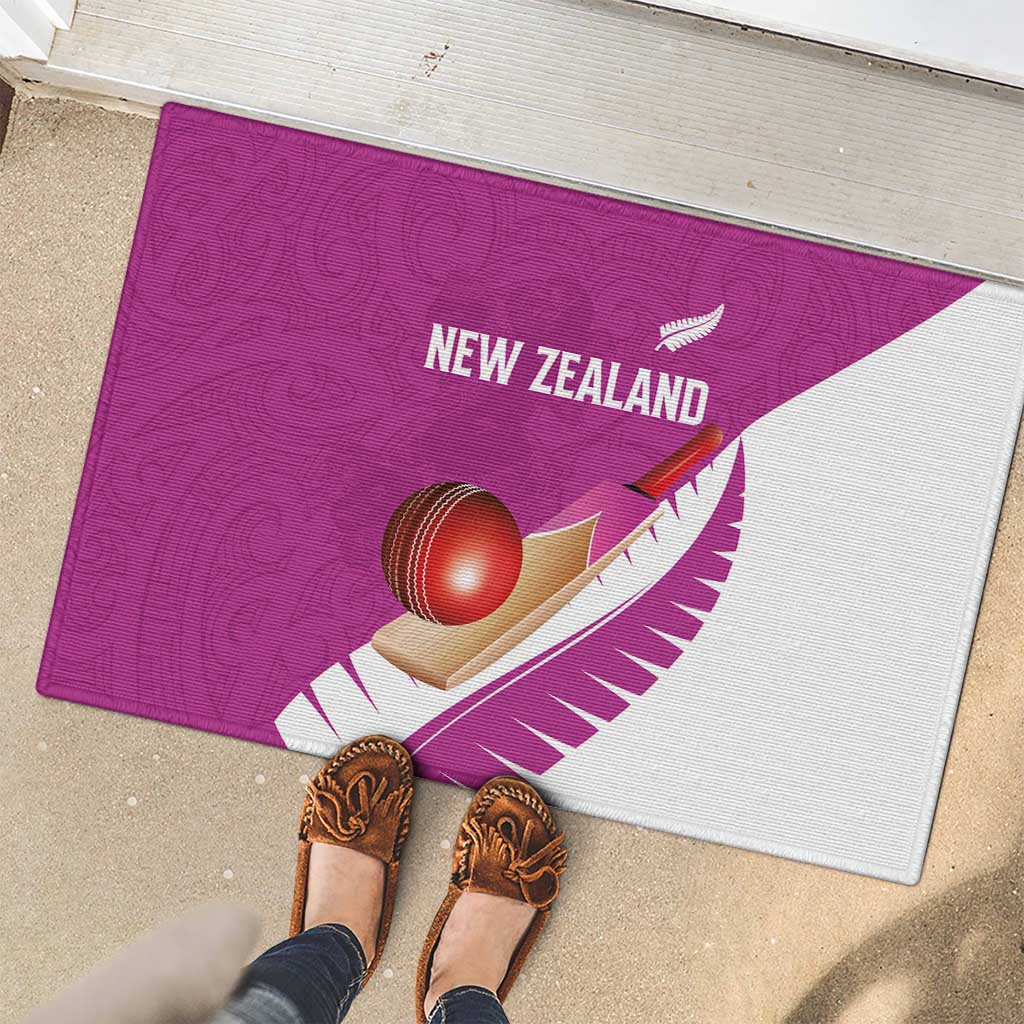 New Zealand Cricket Rubber Doormat Kiwi Birds Haka Dance Pink Fern Sporty Style