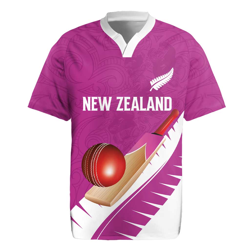 Custom New Zealand Cricket Rugby Jersey Kiwi Birds Haka Dance Pink Fern Sporty Style