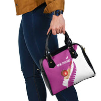 New Zealand Cricket Shoulder Handbag Kiwi Birds Haka Dance Pink Fern Sporty Style