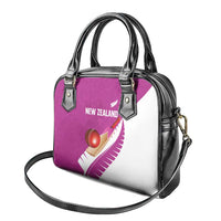 New Zealand Cricket Shoulder Handbag Kiwi Birds Haka Dance Pink Fern Sporty Style