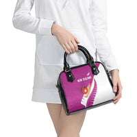 New Zealand Cricket Shoulder Handbag Kiwi Birds Haka Dance Pink Fern Sporty Style