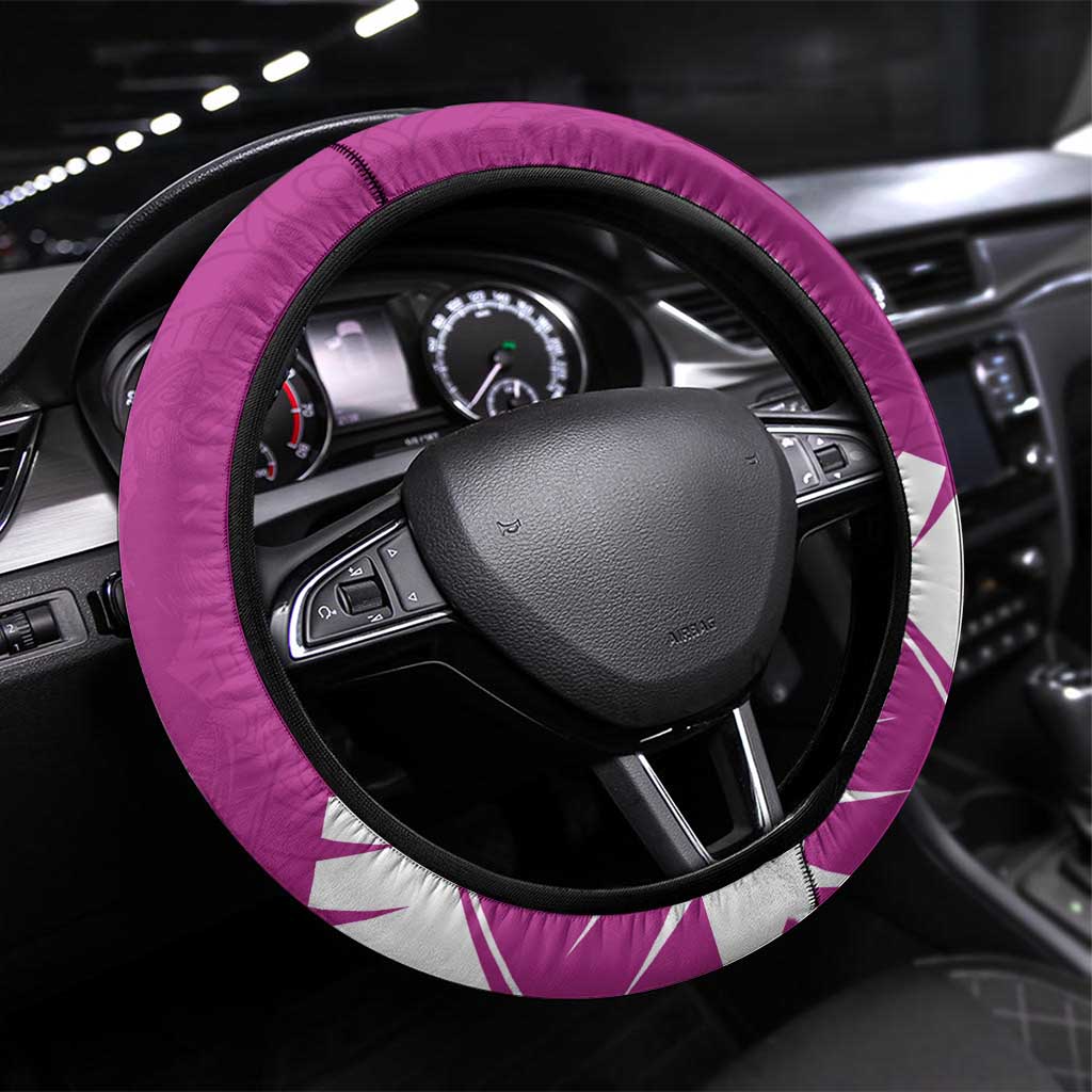 New Zealand Cricket Steering Wheel Cover Kiwi Birds Haka Dance Pink Fern Sporty Style