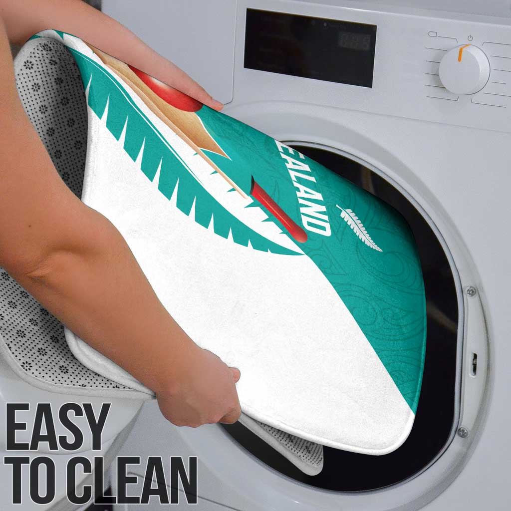 New Zealand Cricket Bathroom Set Kiwi Birds Haka Dance Turquoise Fern Sporty Style