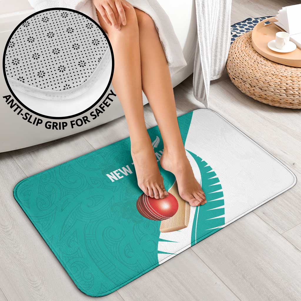 New Zealand Cricket Bathroom Set Kiwi Birds Haka Dance Turquoise Fern Sporty Style