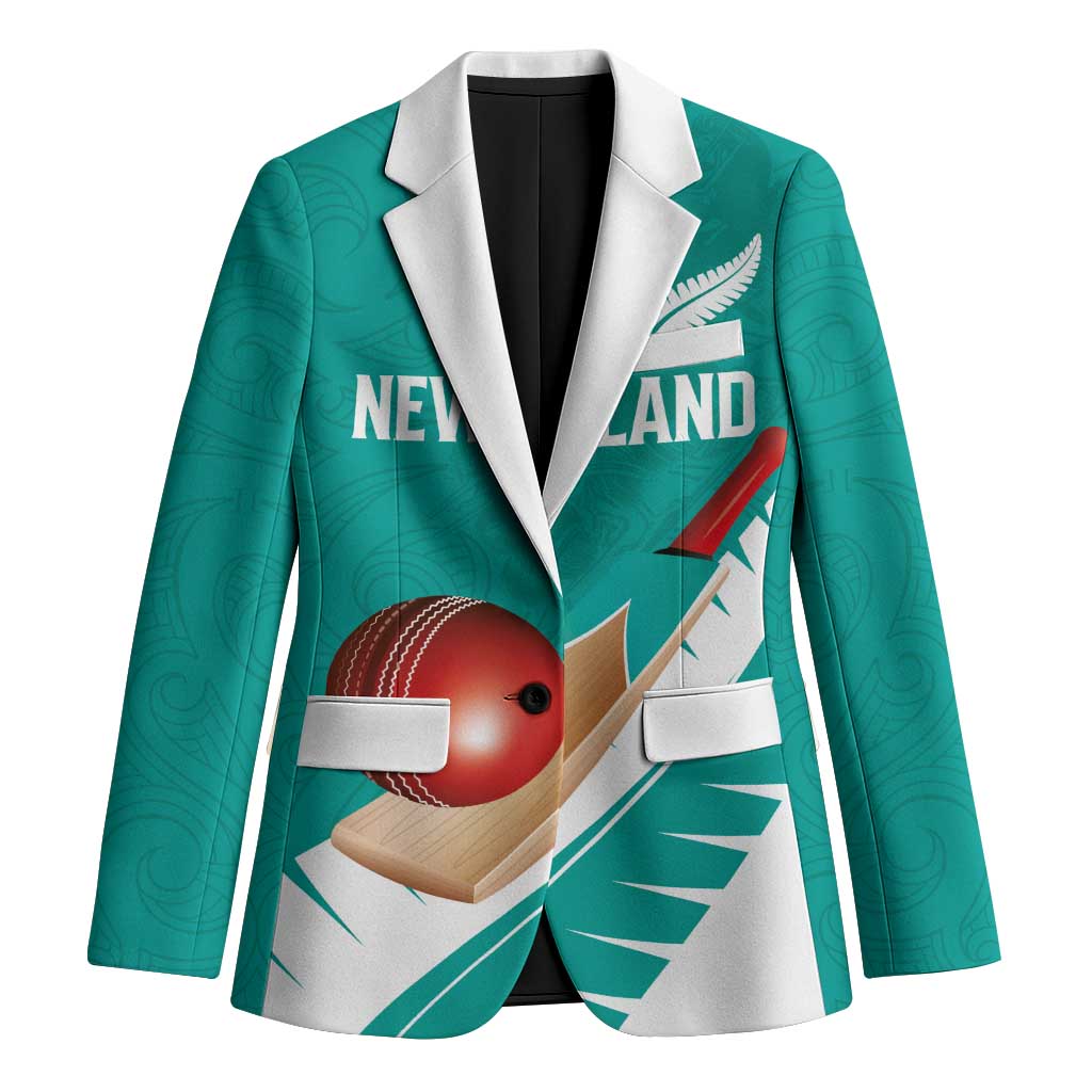 Custom New Zealand Cricket Blazer Kiwi Birds Haka Dance Turquoise Fern Sporty Style