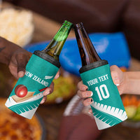 Custom New Zealand Cricket 4 in 1 Can Cooler Tumbler Kiwi Birds Haka Dance Turquoise Fern Sporty Style