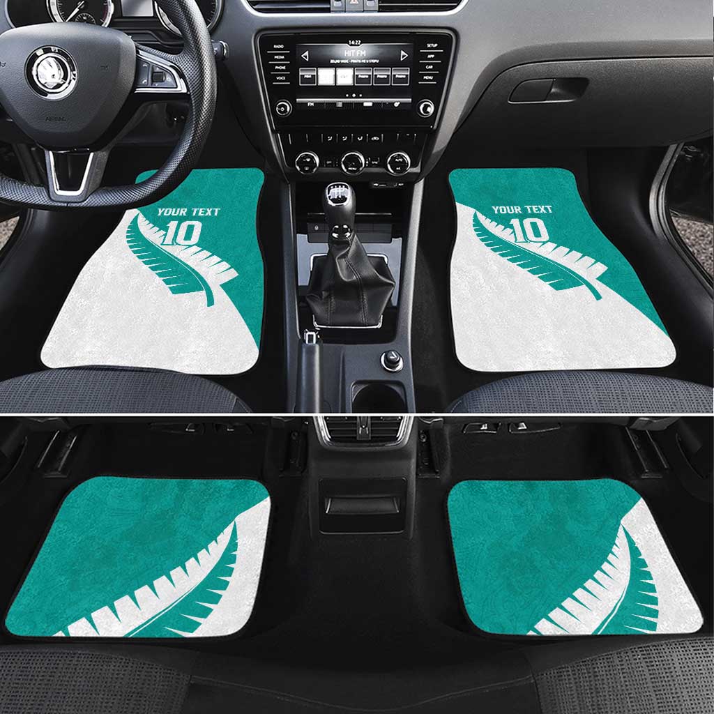 Custom New Zealand Cricket Car Mats Kiwi Birds Haka Dance Turquoise Fern Sporty Style