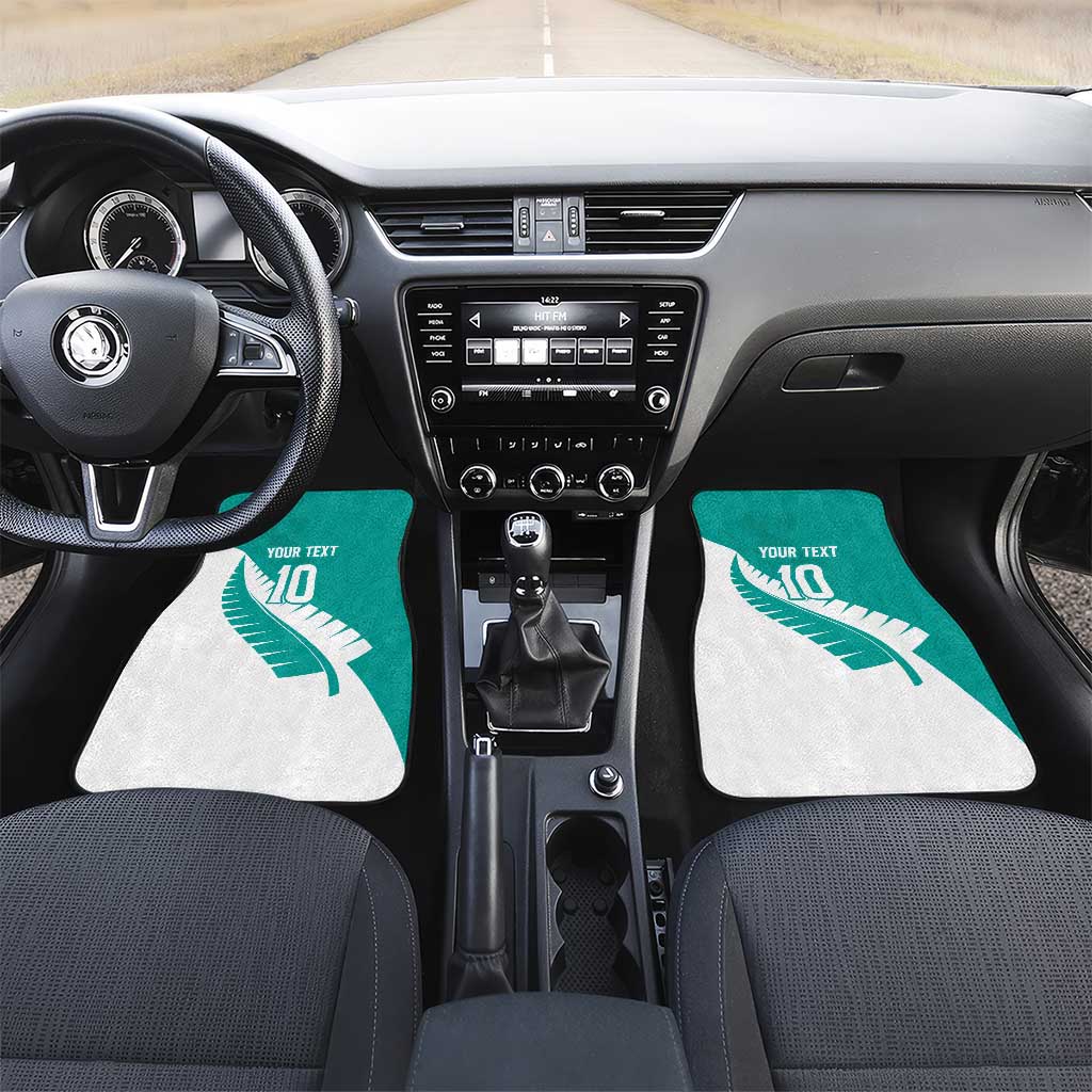 Custom New Zealand Cricket Car Mats Kiwi Birds Haka Dance Turquoise Fern Sporty Style