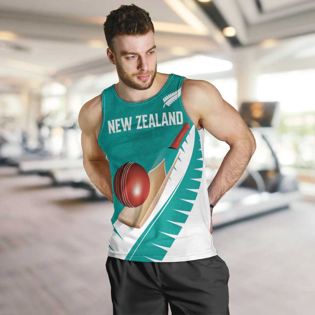 Custom New Zealand Cricket Men Tank Top Kiwi Birds Haka Dance Turquoise Fern Sporty Style