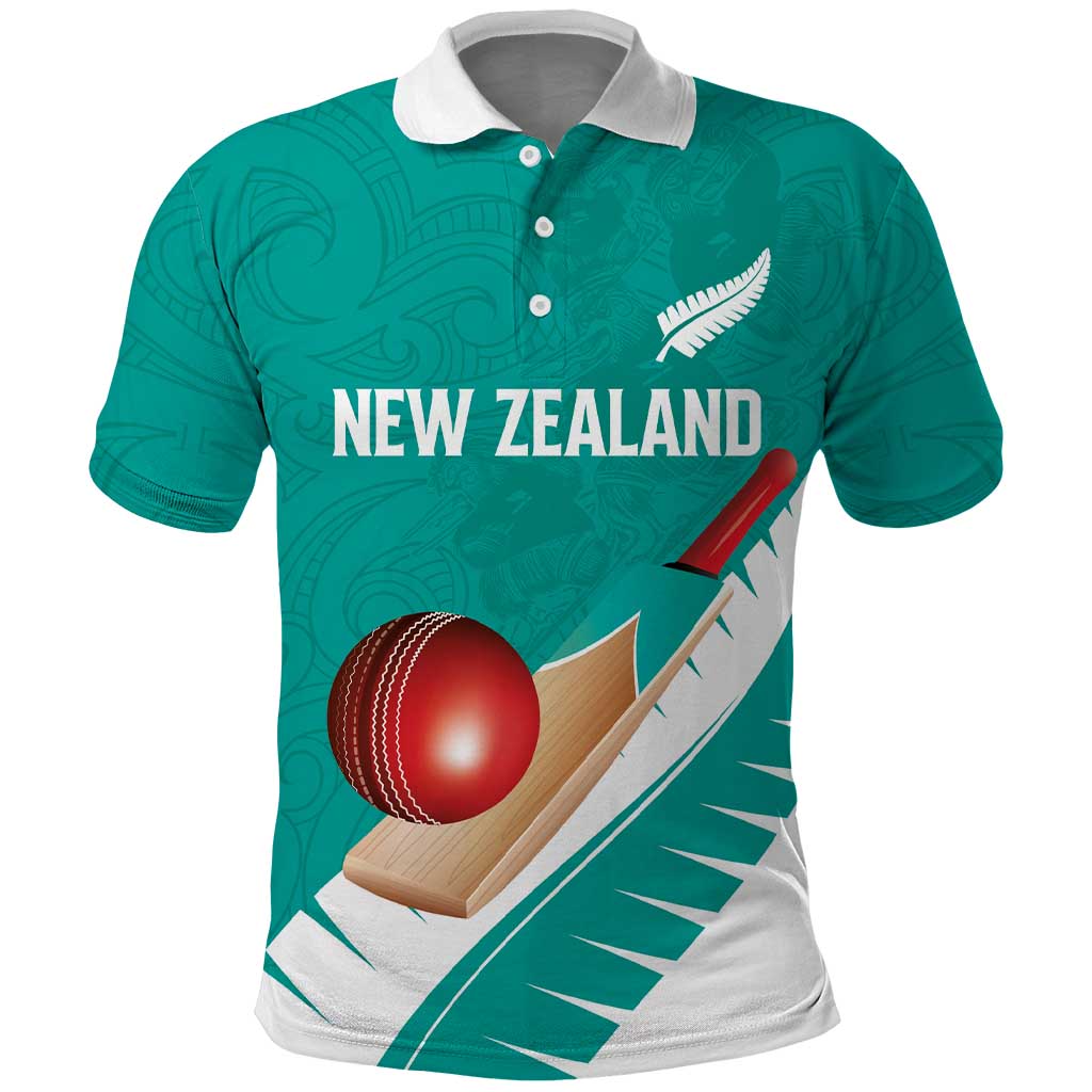 Custom New Zealand Cricket Polo Shirt Kiwi Birds Haka Dance Turquoise Fern Sporty Style
