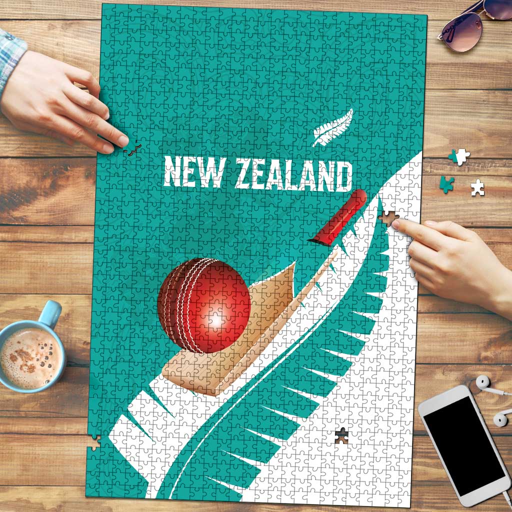 New Zealand Cricket Puzzle Kiwi Birds Haka Dance Turquoise Fern Sporty Style