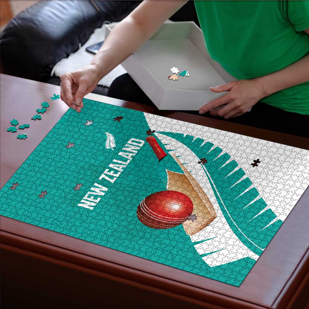 New Zealand Cricket Puzzle Kiwi Birds Haka Dance Turquoise Fern Sporty Style