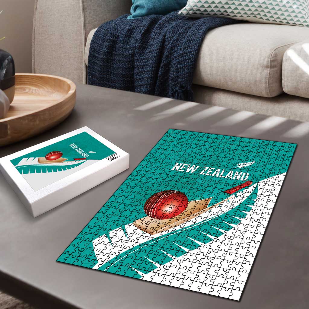 New Zealand Cricket Puzzle Kiwi Birds Haka Dance Turquoise Fern Sporty Style