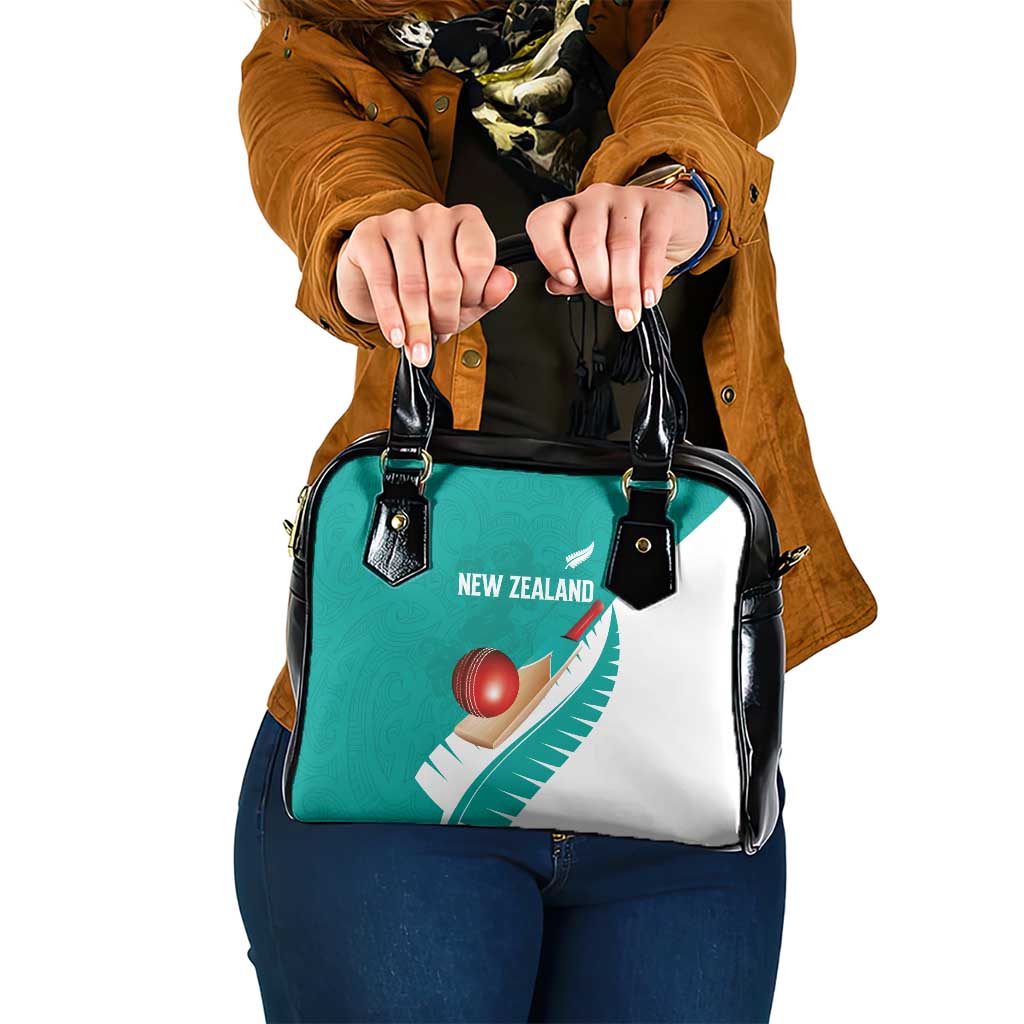 New Zealand Cricket Shoulder Handbag Kiwi Birds Haka Dance Turquoise Fern Sporty Style