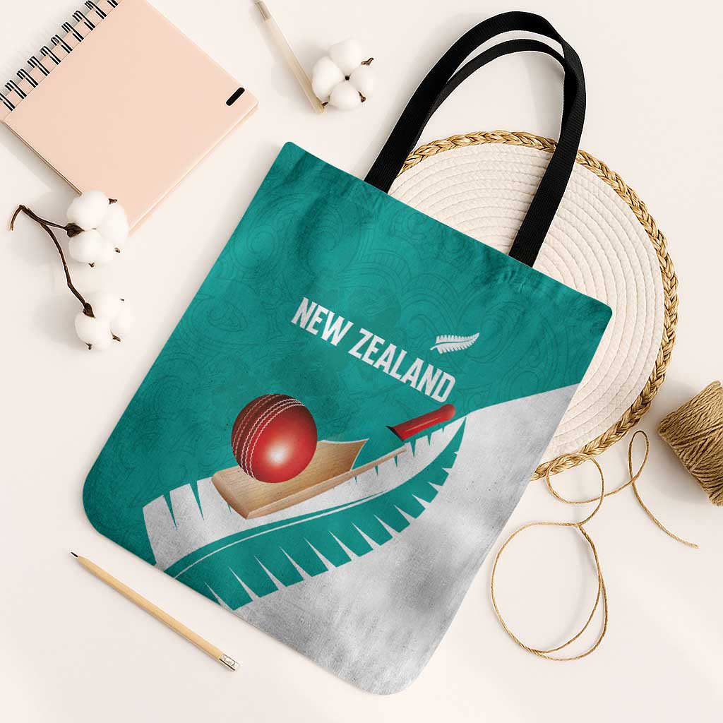 New Zealand Cricket Tote Bag Kiwi Birds Haka Dance Turquoise Fern Sporty Style