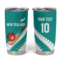 Custom New Zealand Cricket Tumbler Cup Kiwi Birds Haka Dance Turquoise Fern Sporty Style