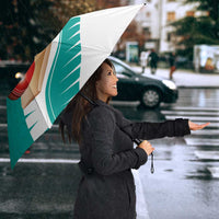 New Zealand Cricket Umbrella Kiwi Birds Haka Dance Turquoise Fern Sporty Style