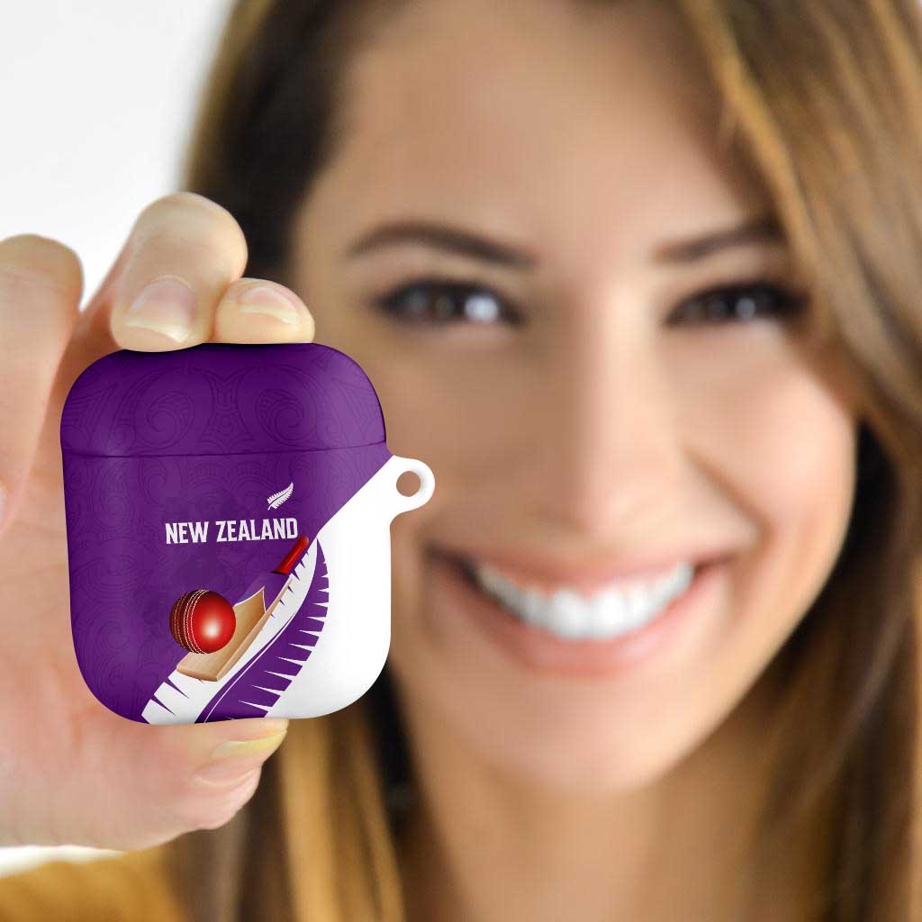 New Zealand Cricket AirPods Case Kiwi Birds Haka Dance Purple Fern Sporty Style