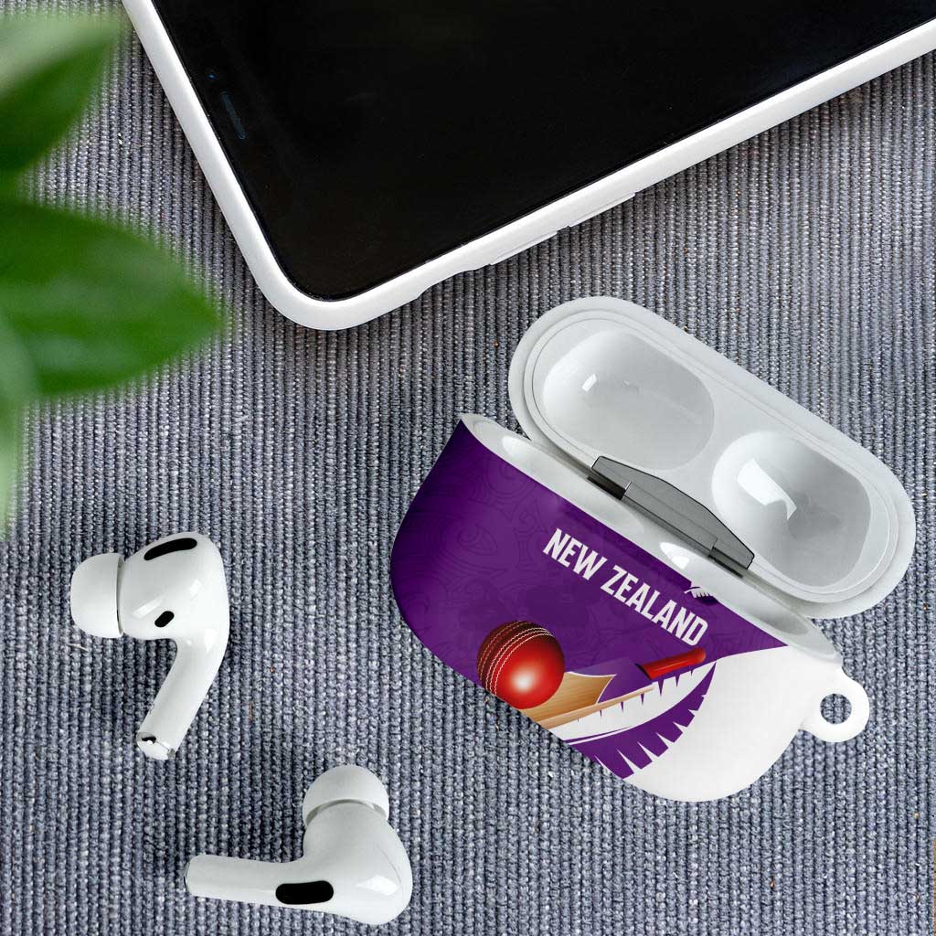 New Zealand Cricket AirPods Case Kiwi Birds Haka Dance Purple Fern Sporty Style