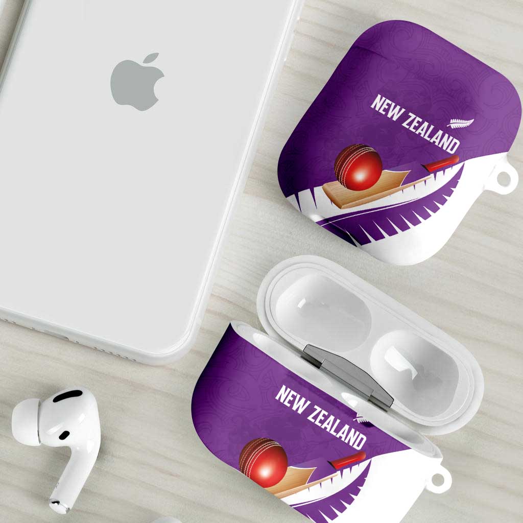 New Zealand Cricket AirPods Case Kiwi Birds Haka Dance Purple Fern Sporty Style