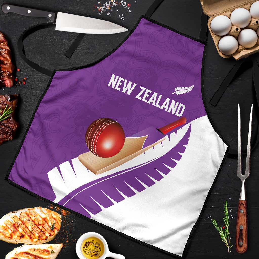 New Zealand Cricket Apron Kiwi Birds Haka Dance Purple Fern Sporty Style