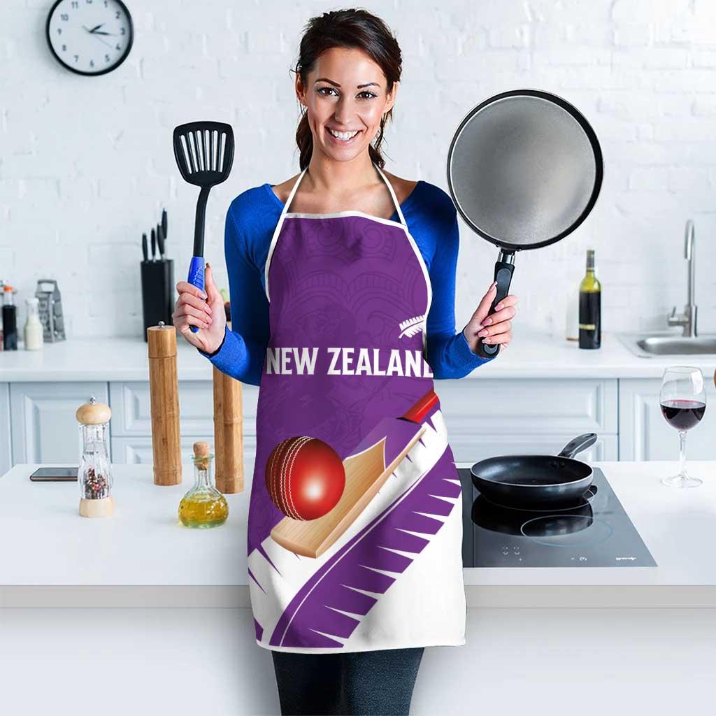 New Zealand Cricket Apron Kiwi Birds Haka Dance Purple Fern Sporty Style