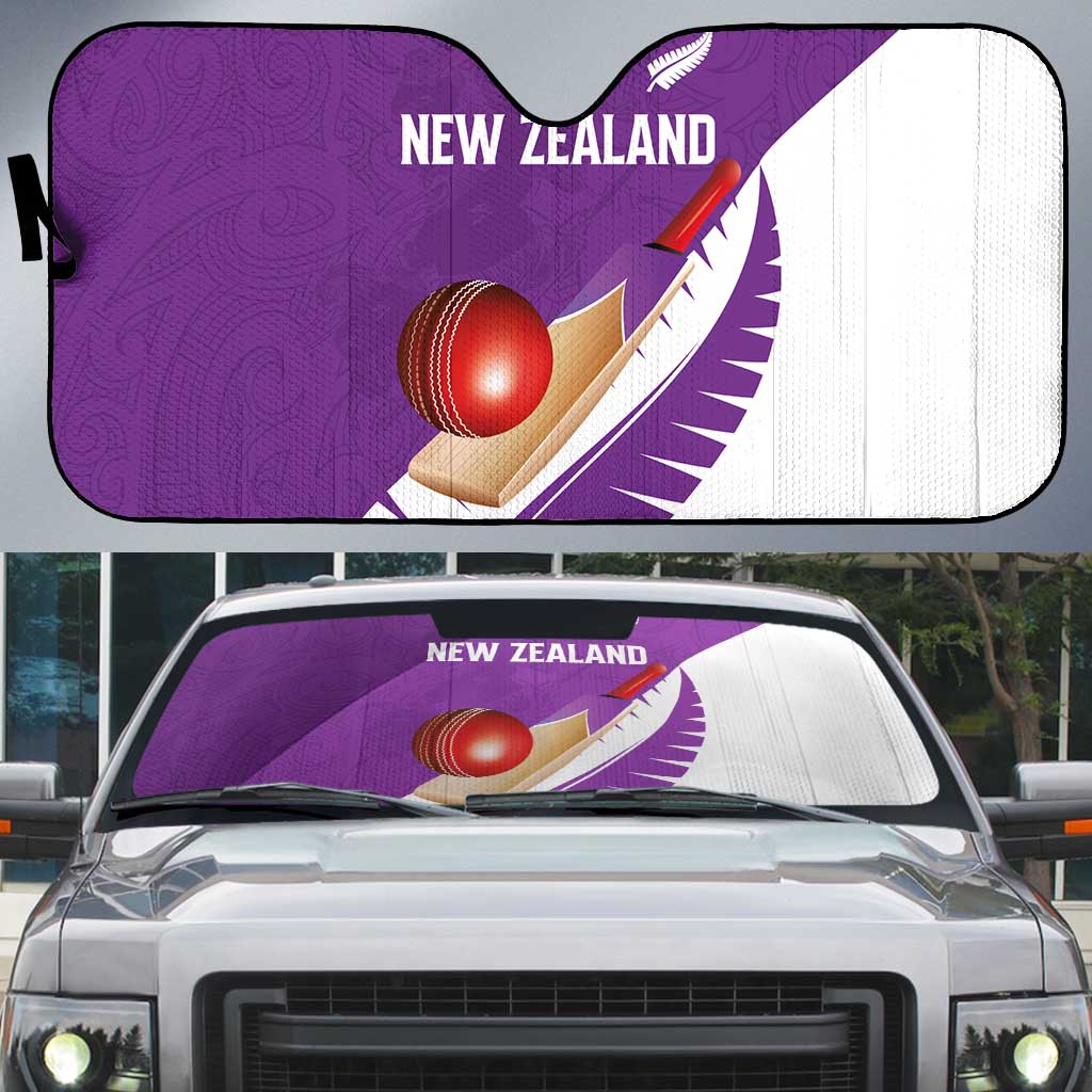 New Zealand Cricket Auto Sun Shade Kiwi Birds Haka Dance Purple Fern Sporty Style