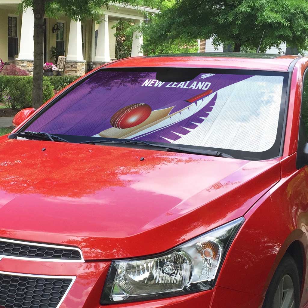 New Zealand Cricket Auto Sun Shade Kiwi Birds Haka Dance Purple Fern Sporty Style