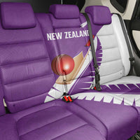 New Zealand Cricket Back Car Seat Cover Kiwi Birds Haka Dance Purple Fern Sporty Style