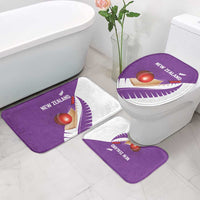 New Zealand Cricket Bathroom Set Kiwi Birds Haka Dance Purple Fern Sporty Style