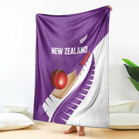 New Zealand Cricket Blanket Kiwi Birds Haka Dance Purple Fern Sporty Style