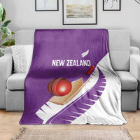 New Zealand Cricket Blanket Kiwi Birds Haka Dance Purple Fern Sporty Style
