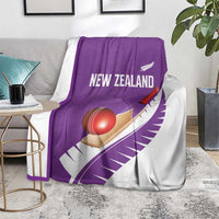 New Zealand Cricket Blanket Kiwi Birds Haka Dance Purple Fern Sporty Style