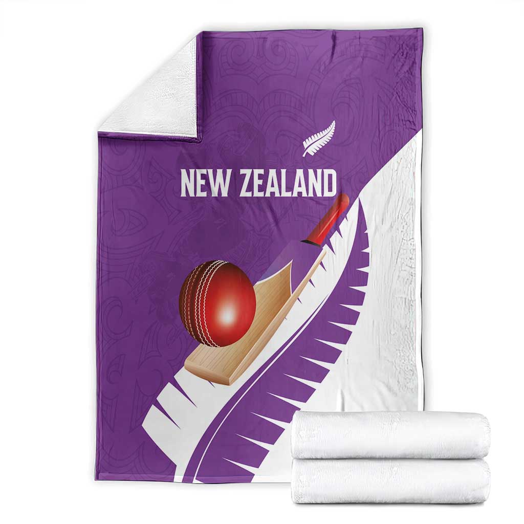 New Zealand Cricket Blanket Kiwi Birds Haka Dance Purple Fern Sporty Style