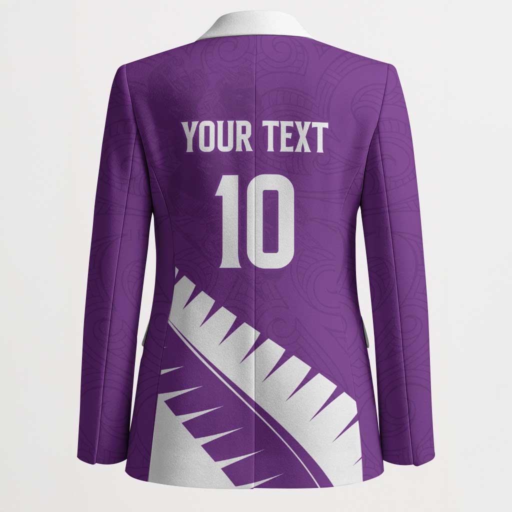 Custom New Zealand Cricket Blazer Kiwi Birds Haka Dance Purple Fern Sporty Style