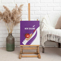 New Zealand Cricket Canvas Wall Art Kiwi Birds Haka Dance Purple Fern Sporty Style