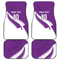 Custom New Zealand Cricket Car Mats Kiwi Birds Haka Dance Purple Fern Sporty Style