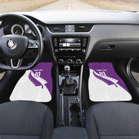 Custom New Zealand Cricket Car Mats Kiwi Birds Haka Dance Purple Fern Sporty Style