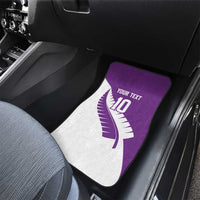 Custom New Zealand Cricket Car Mats Kiwi Birds Haka Dance Purple Fern Sporty Style